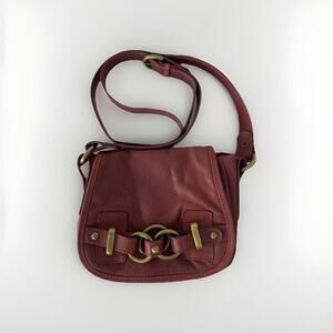 Wilson Leather Red Crossbody Bag Flap Top Genuine Leather